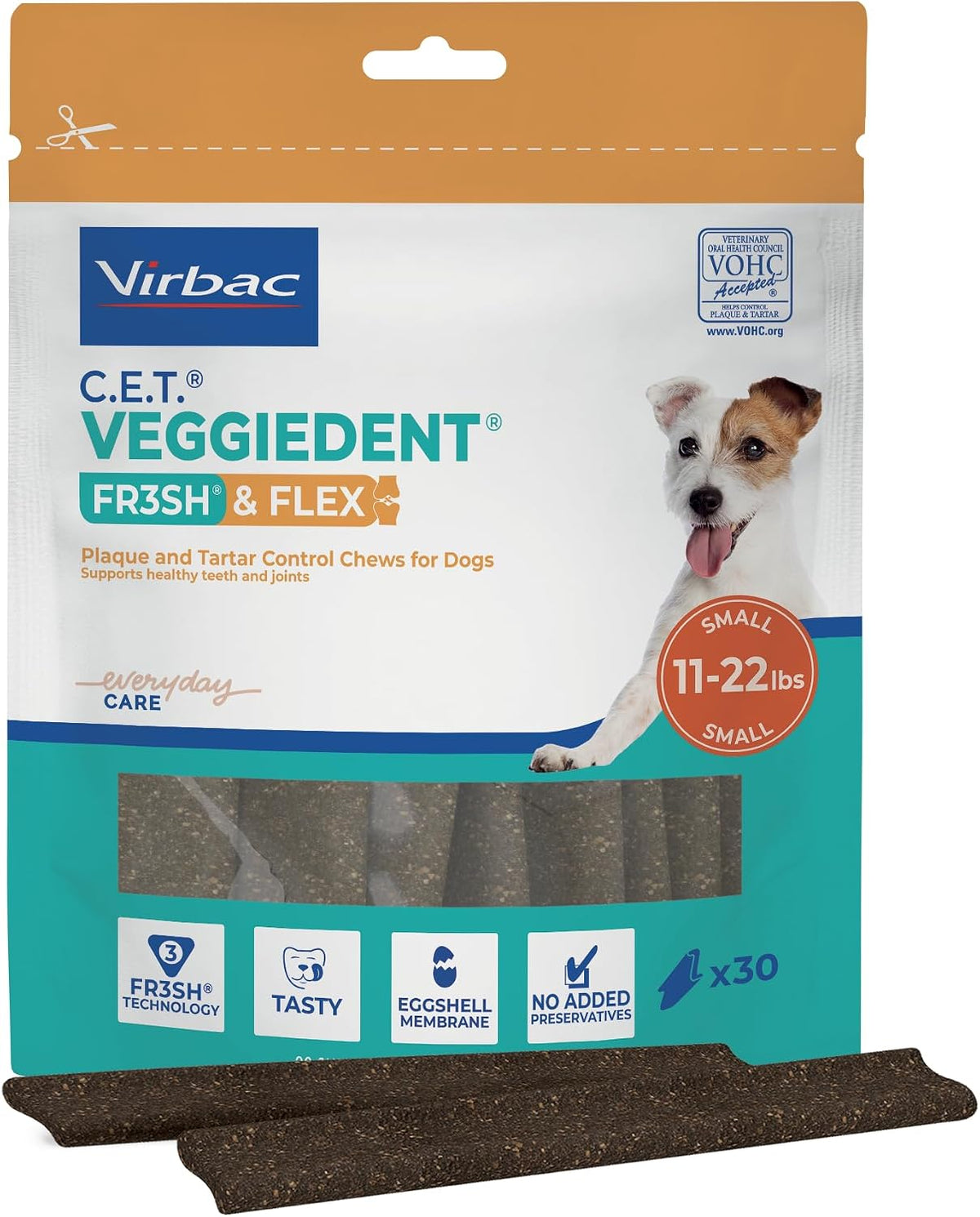 c.e.t. veggiedent fr3sh & flex plaque and tartar, main product view