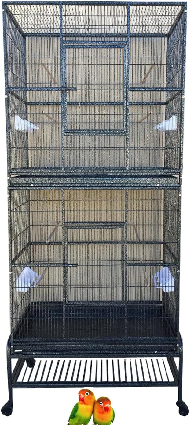 x-large double stacker wrought iron cage bird flight, main product view