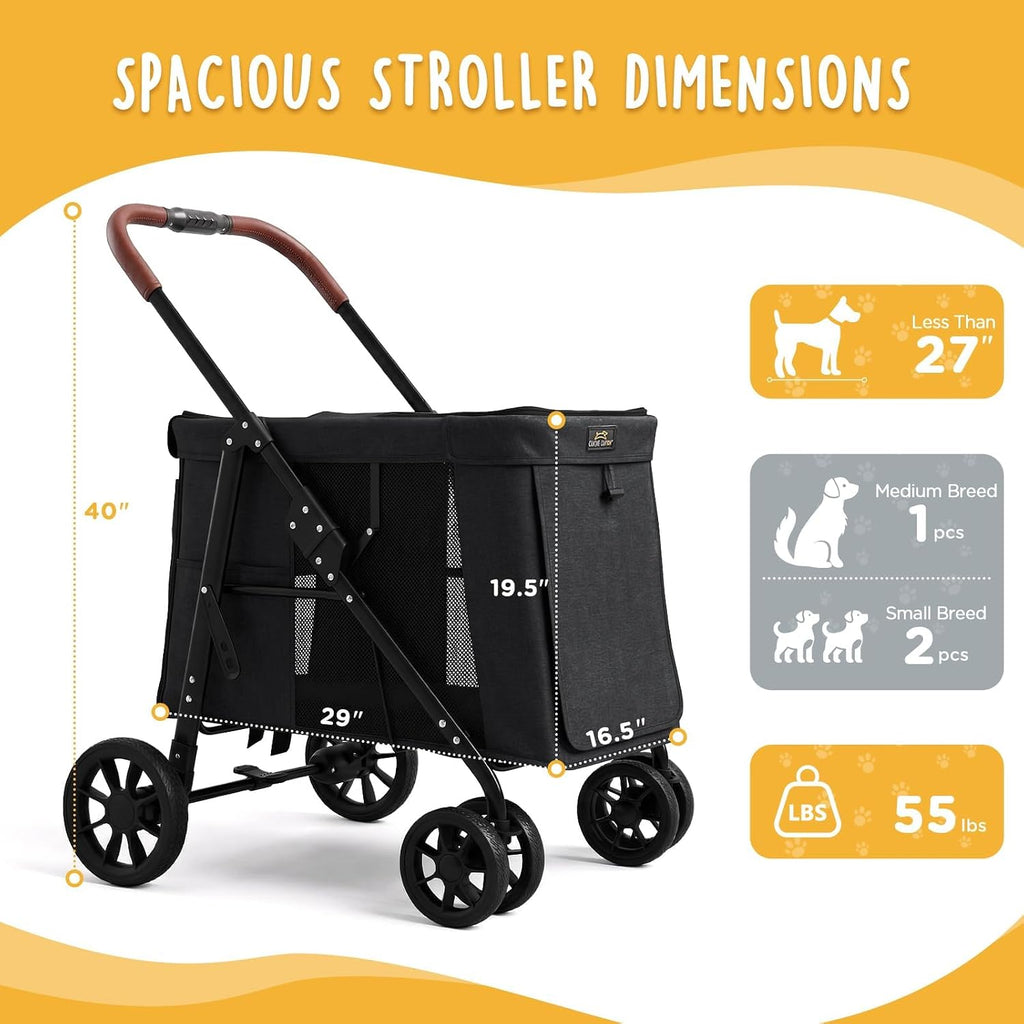 canine canyon scout pet stroller, heavy duty dog shown in use