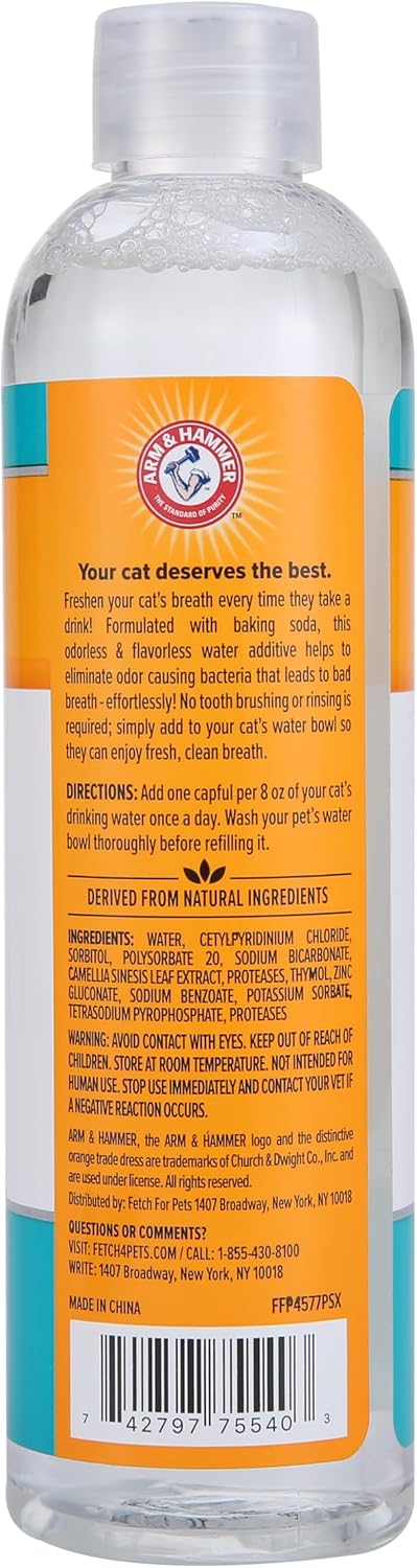 arm & hammer advanced care cat dental water showing dimensions