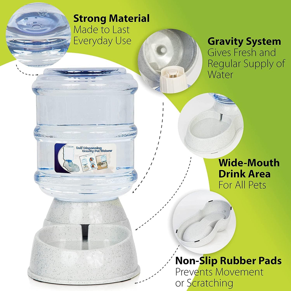 zonetech pet feeder dispenser 2 pack- premium quality, close-up detail