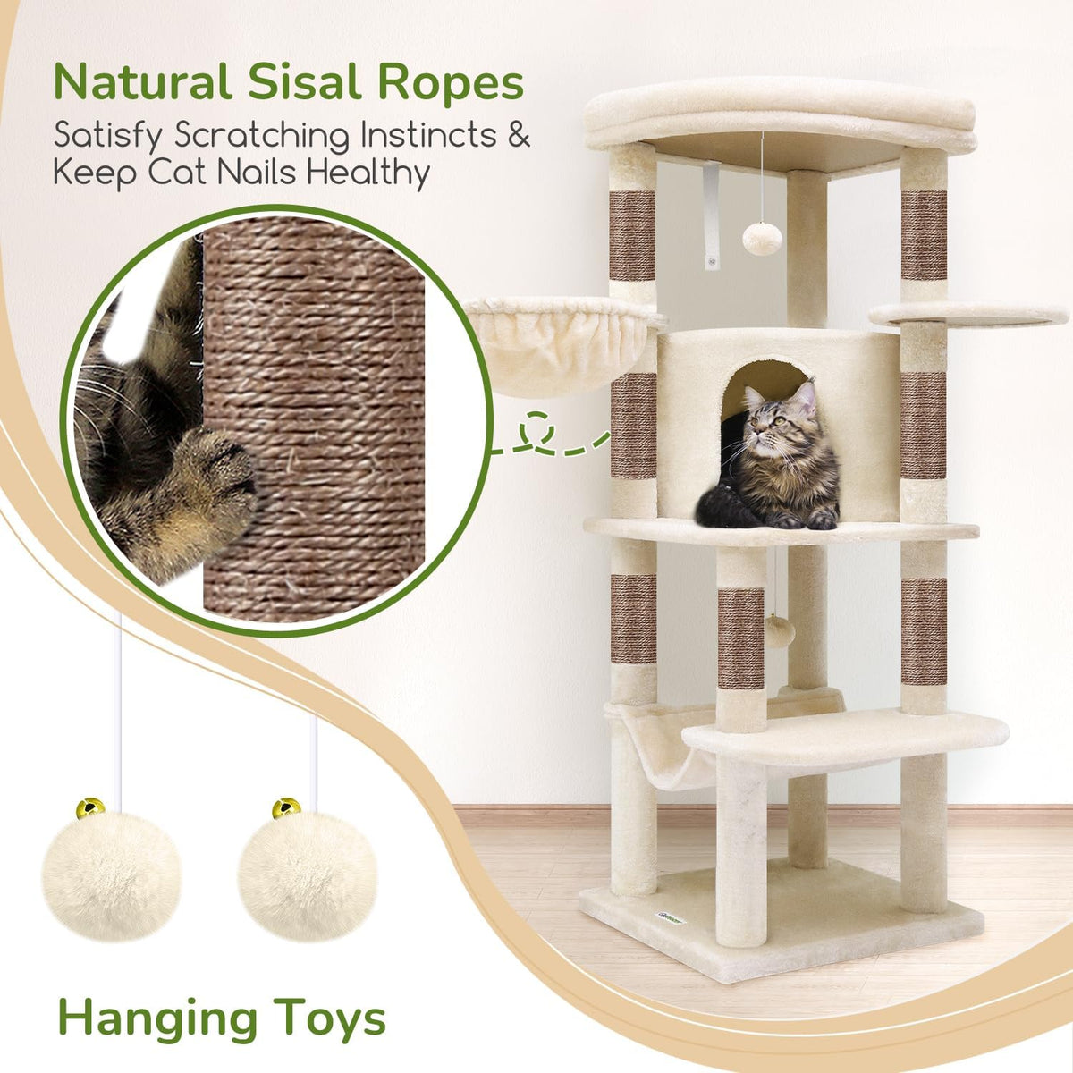 globlazer corner stable cat tree tower with scratching, package contents