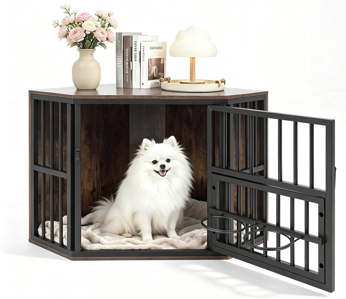 giantex corner dog crate furniture with adjustable &, main product view