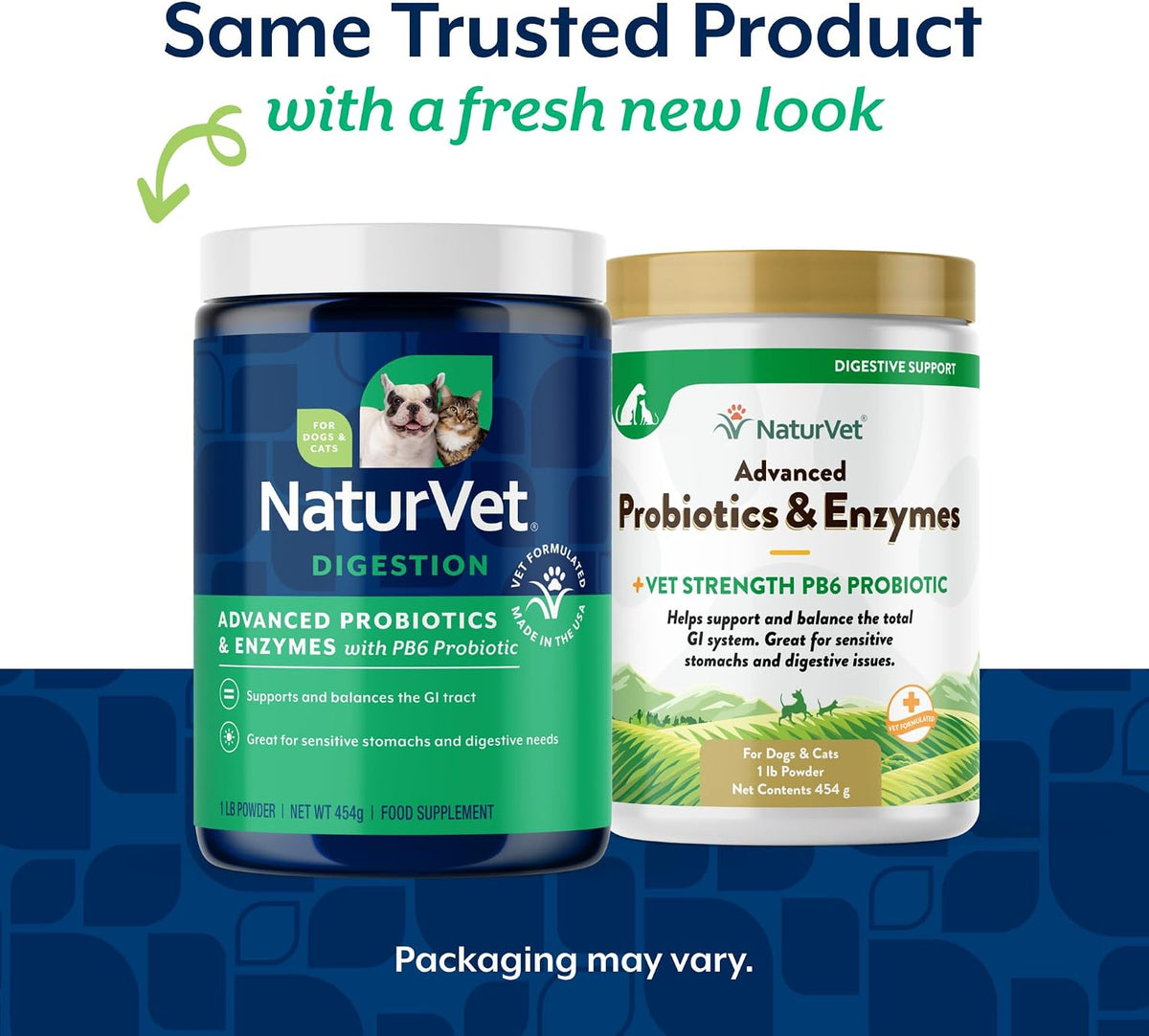 naturvet advanced probiotics & enzymes supplement for dogs shown in use
