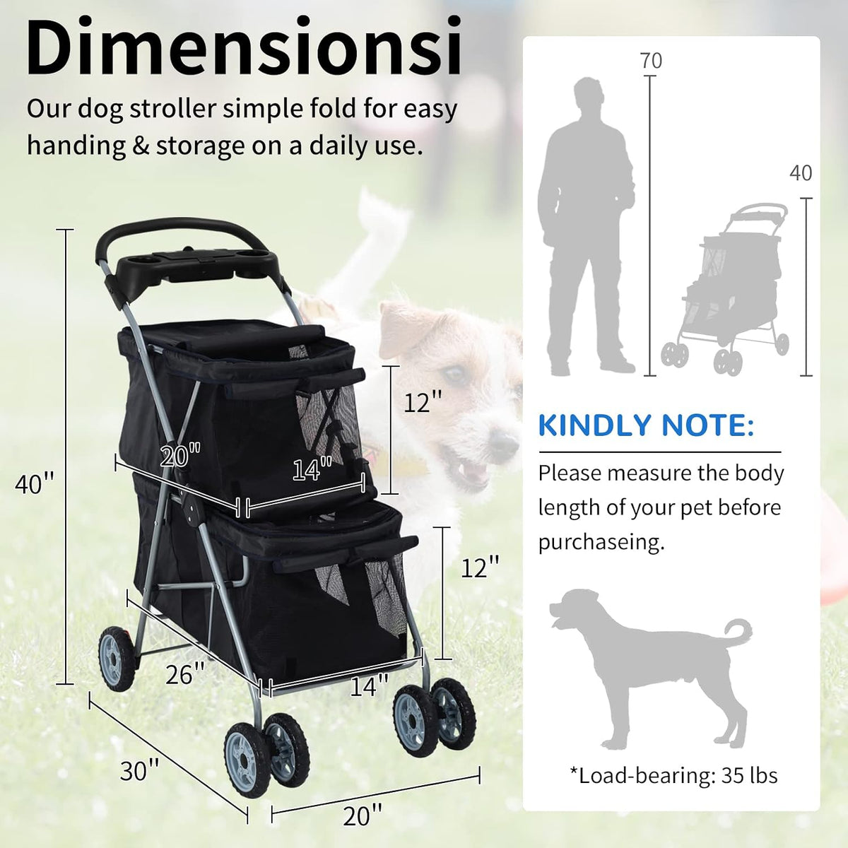 dog stroller 4 wheels cat strollers double layer on a desk or shelf