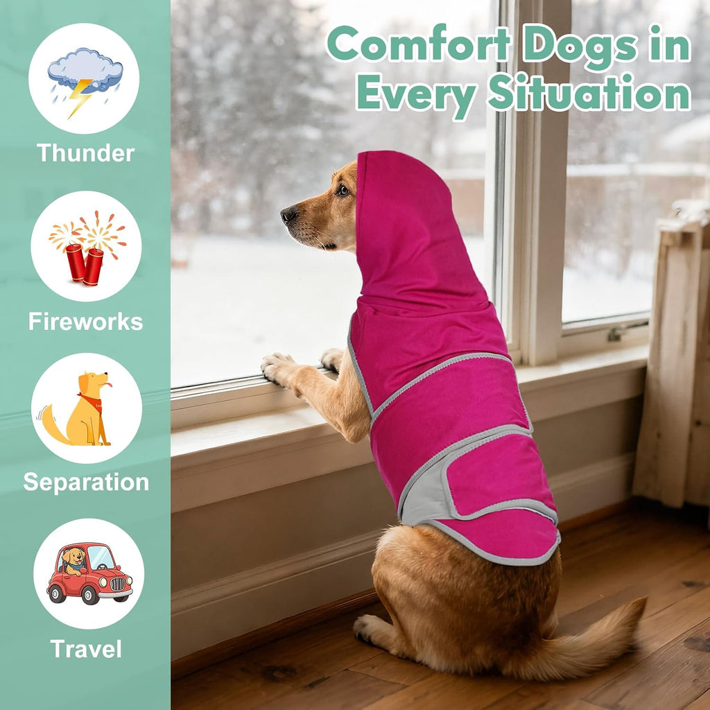 dog thunder vest anxiety relief shirt with noise shown in use