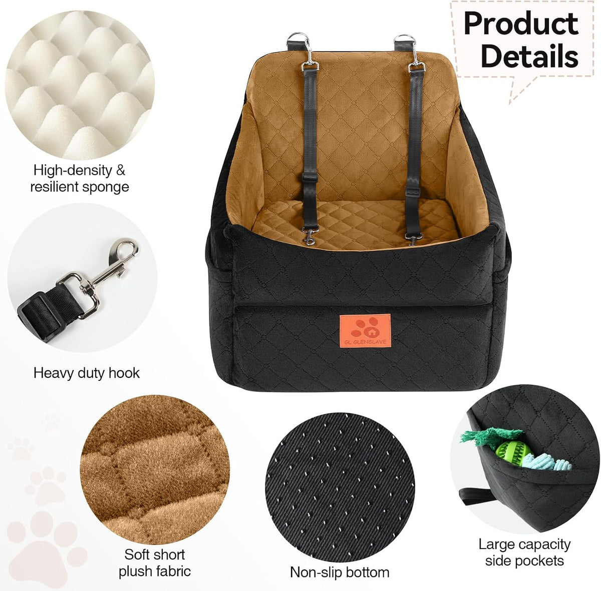 gl glenslave dog car seat for small/medium dogs, side view