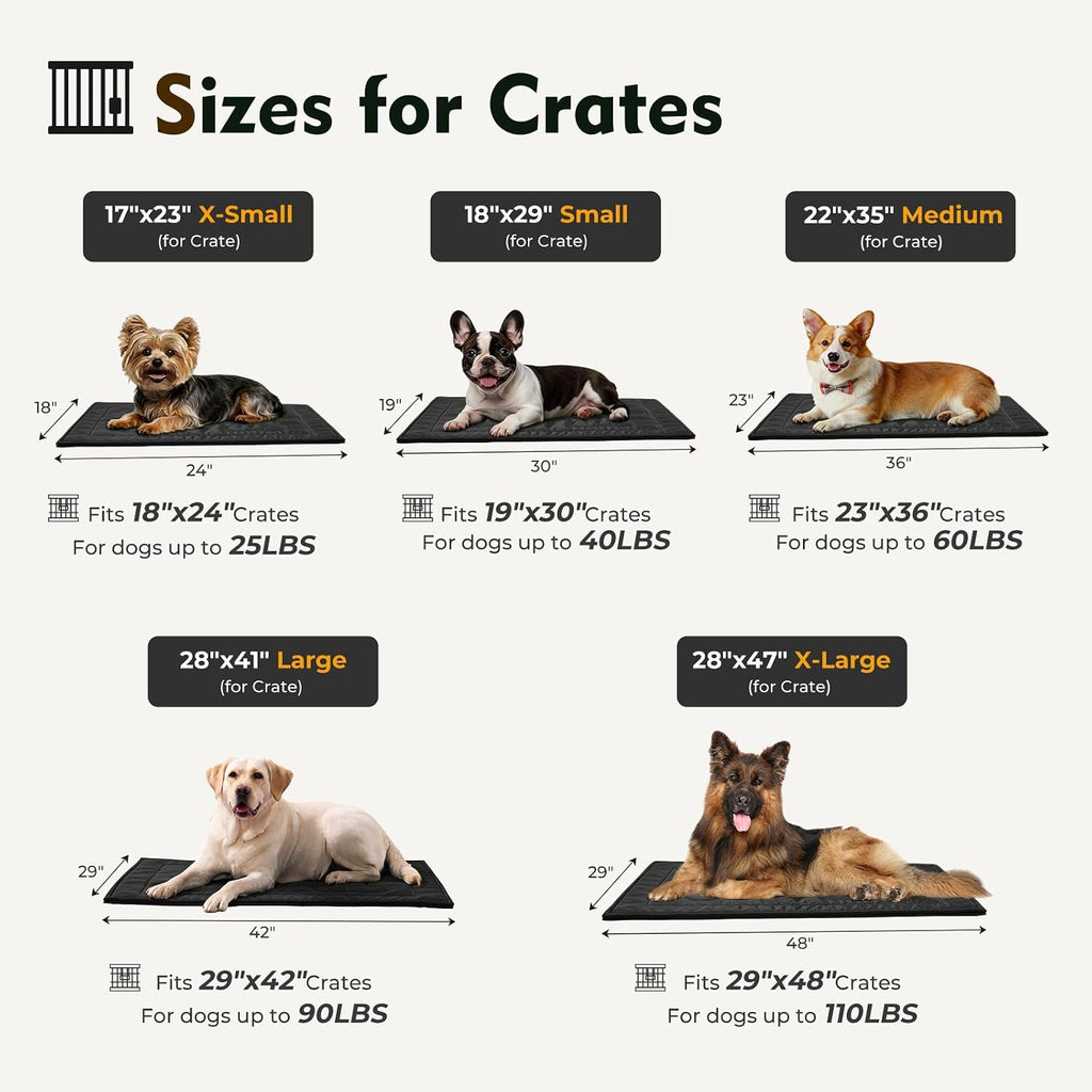 chew proof indestructible dog crate pad,medium (22"x35") shown in use