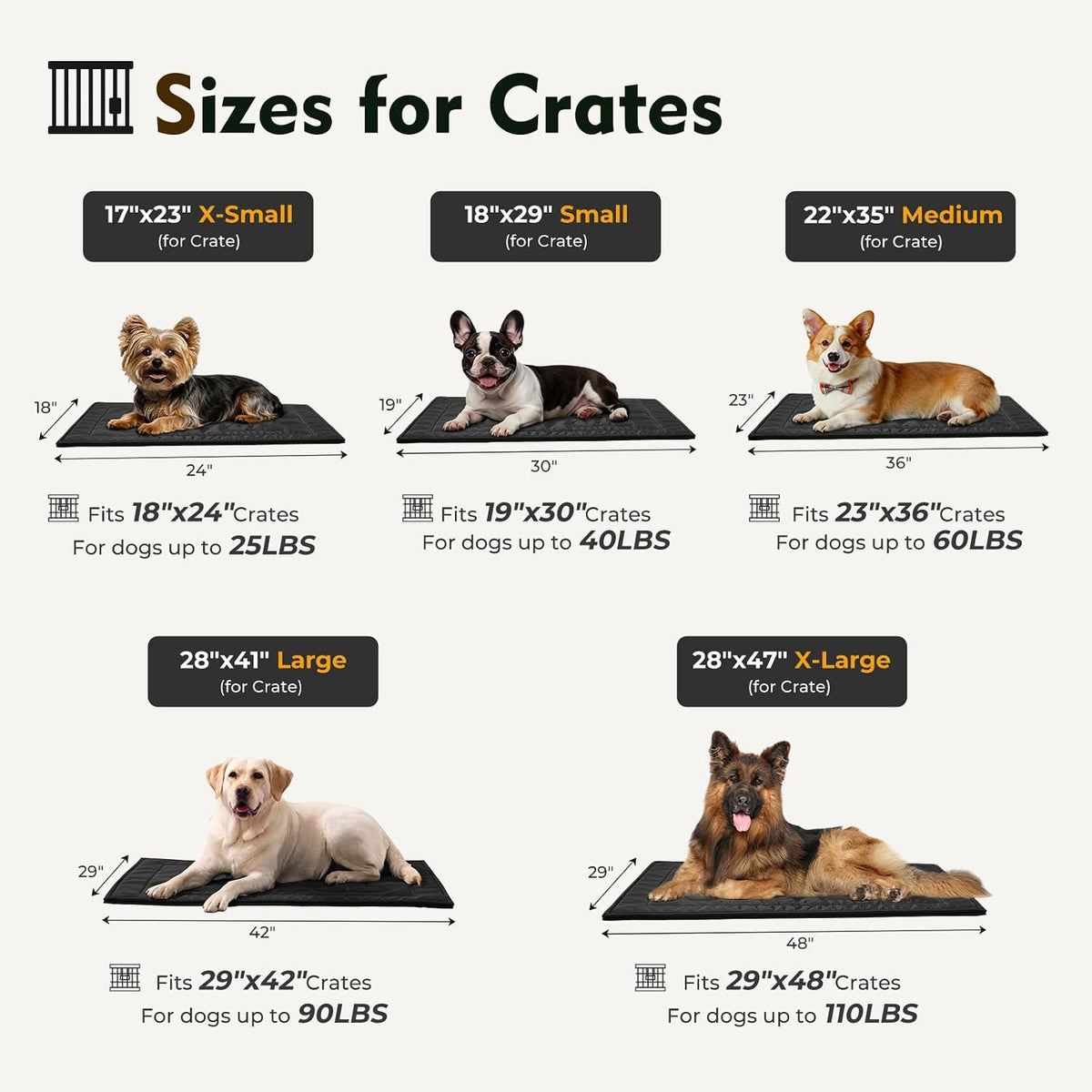 chew proof indestructible dog crate pad,medium (22"x35") shown in use