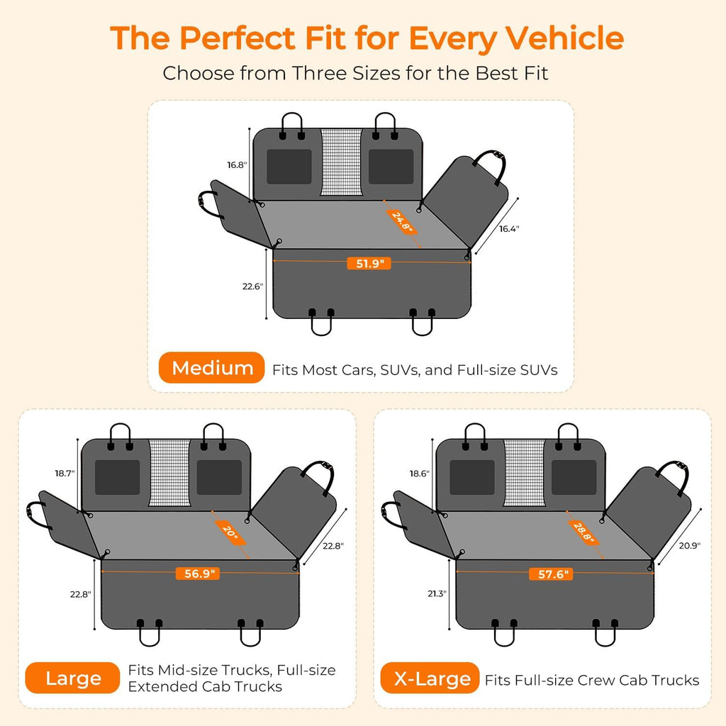 urpower back seat extender for dogs, large hard, package contents
