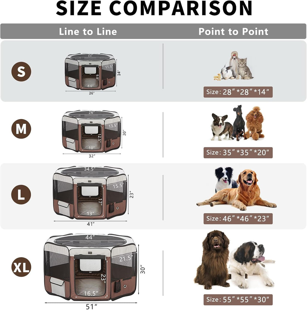 donoro dog playpen 55" portable pet play pens, package contents