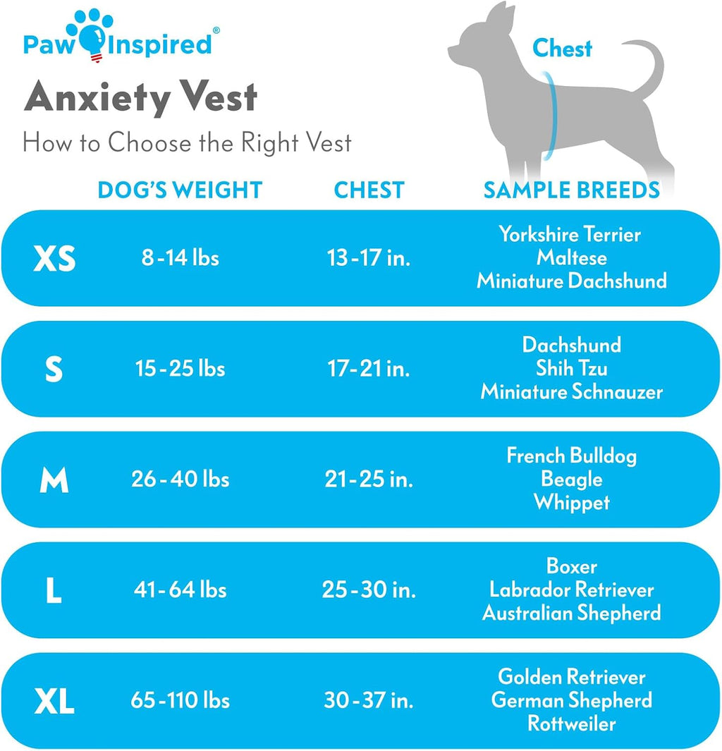 paw inspired dog anxiety vest, small, side view