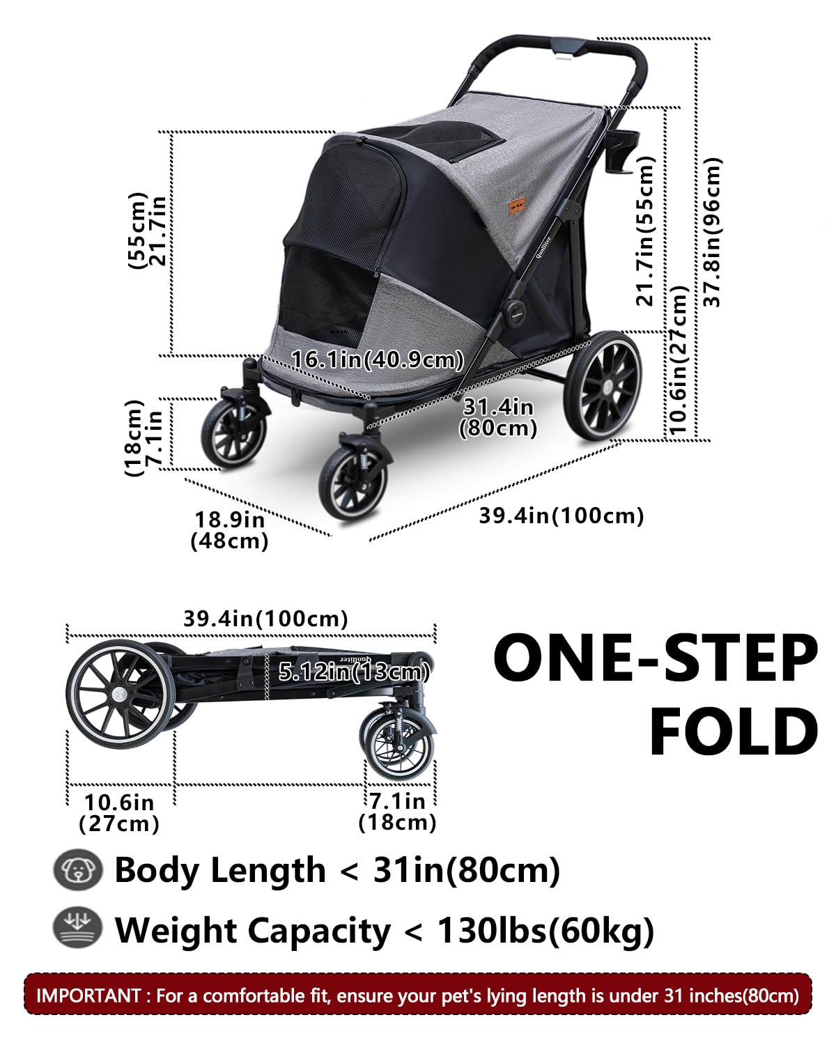 dog stroller for large & medium dogs, up, package contents
