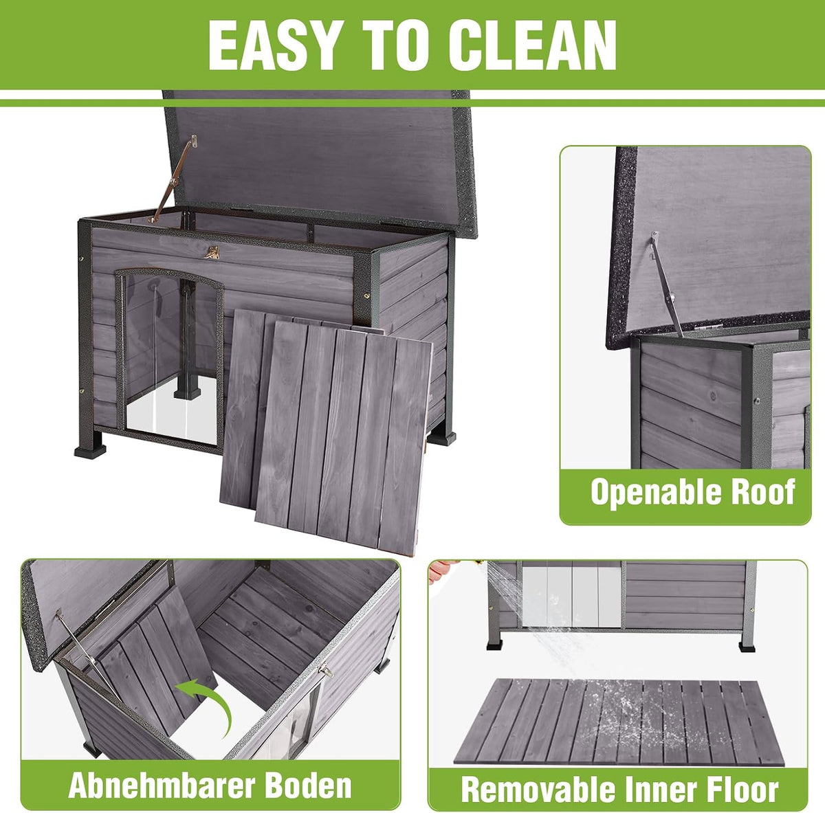 gutinneen large outdoor insulated dog house indestructible dog, package contents