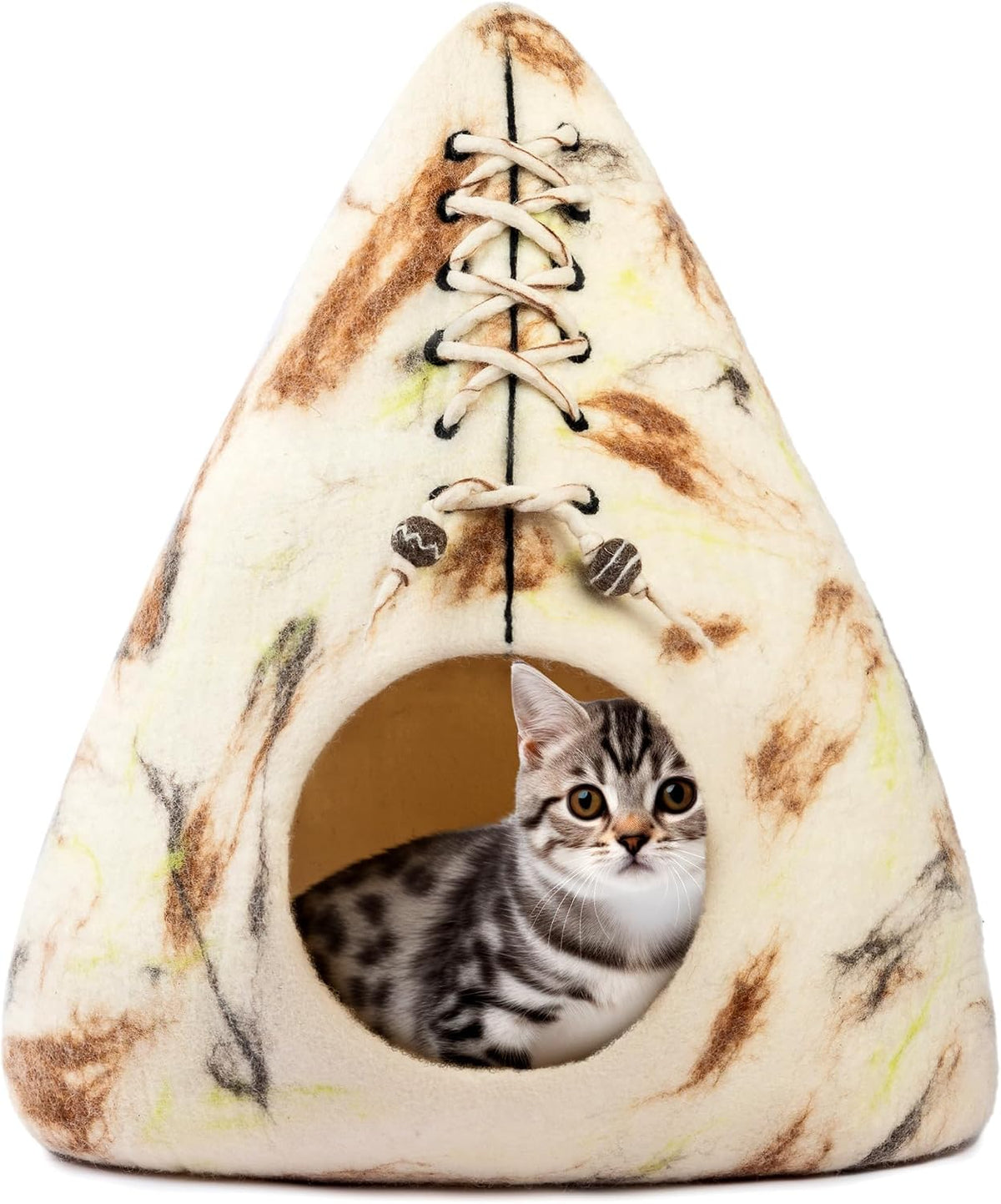 luxurious merino wool cat cave - foldable hideaway, main product view