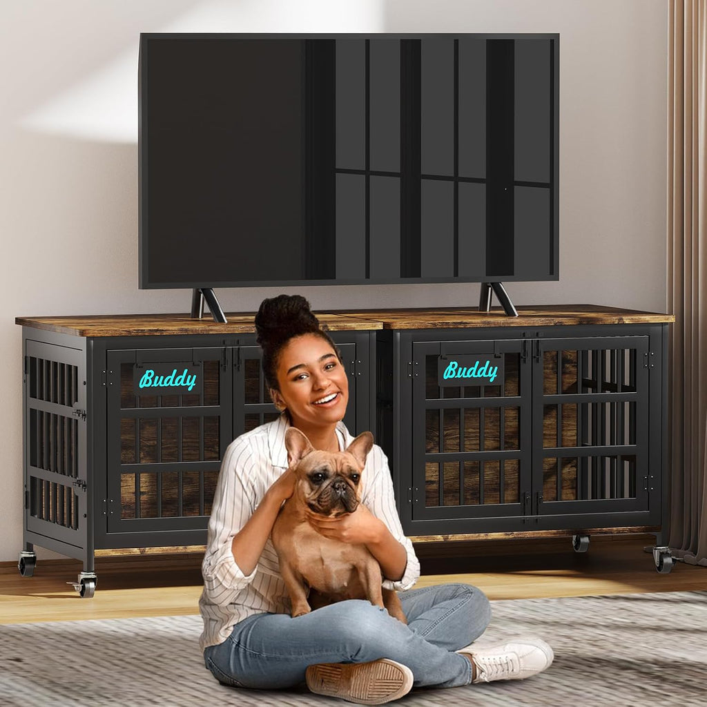 easycom 32 in heavy duty dog crate furniture, view 9