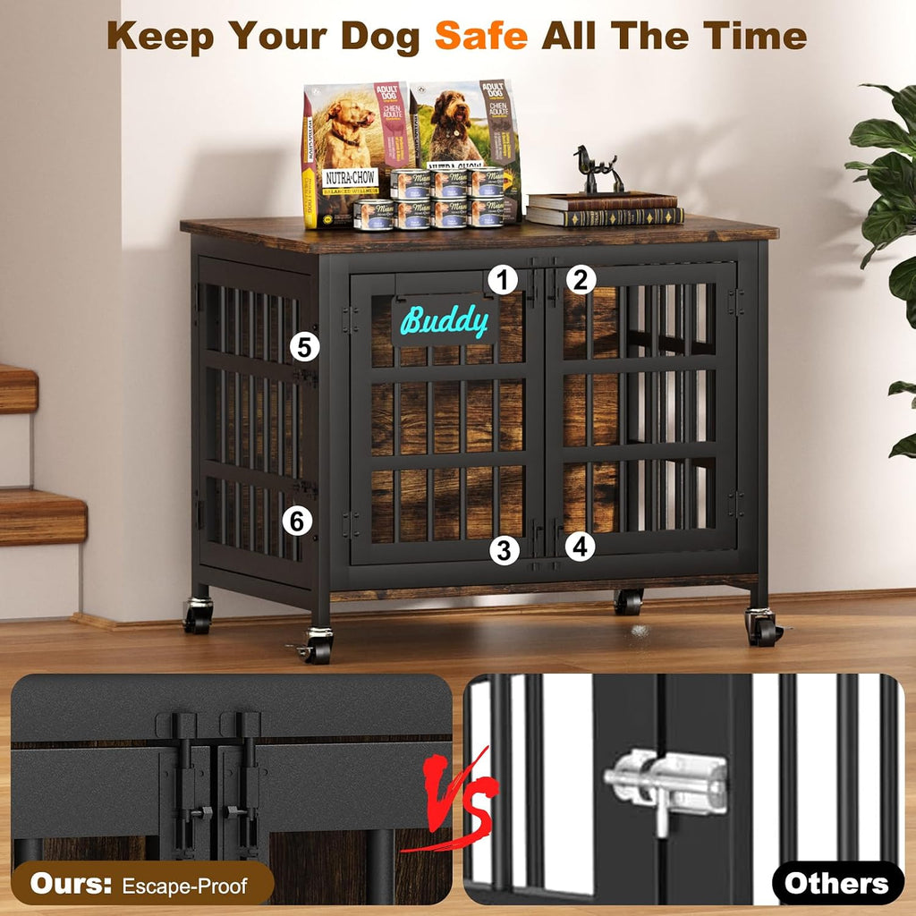 easycom 32 in heavy duty dog crate furniture, package contents