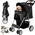 unisakey foldable 4-wheel pet stroller for dogs cats, main product view