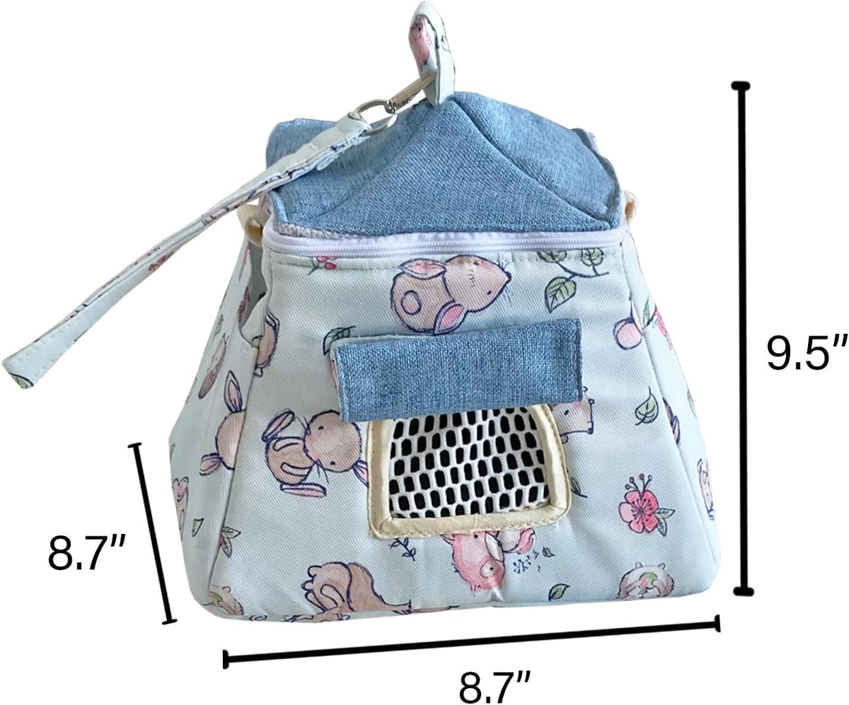 portable outgoing flannel hedgehog carry carrier bag house shown in use