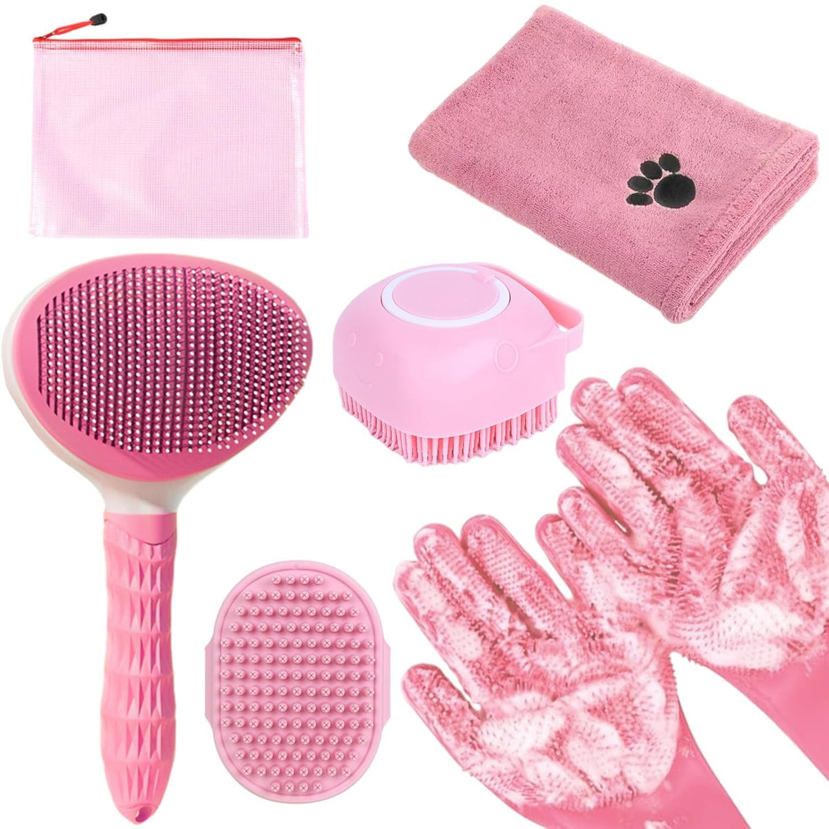 bath grooming kit for pets - hair brush, main product view