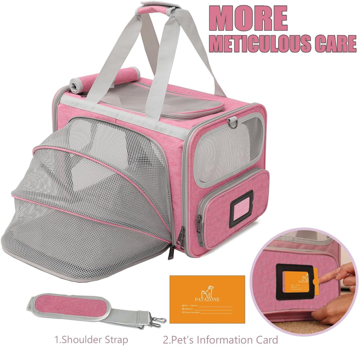 soft cat carriers pink small dog carrier airline, close-up detail