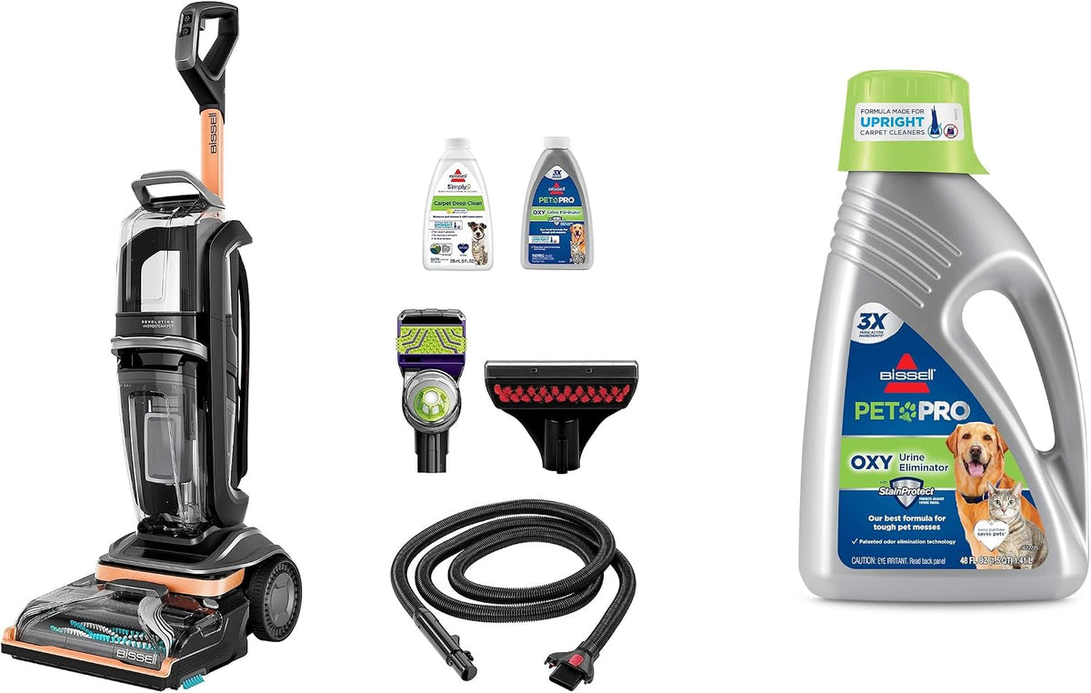 bundle of bissell revolution hydrosteam pet carpet cleaner, main product view