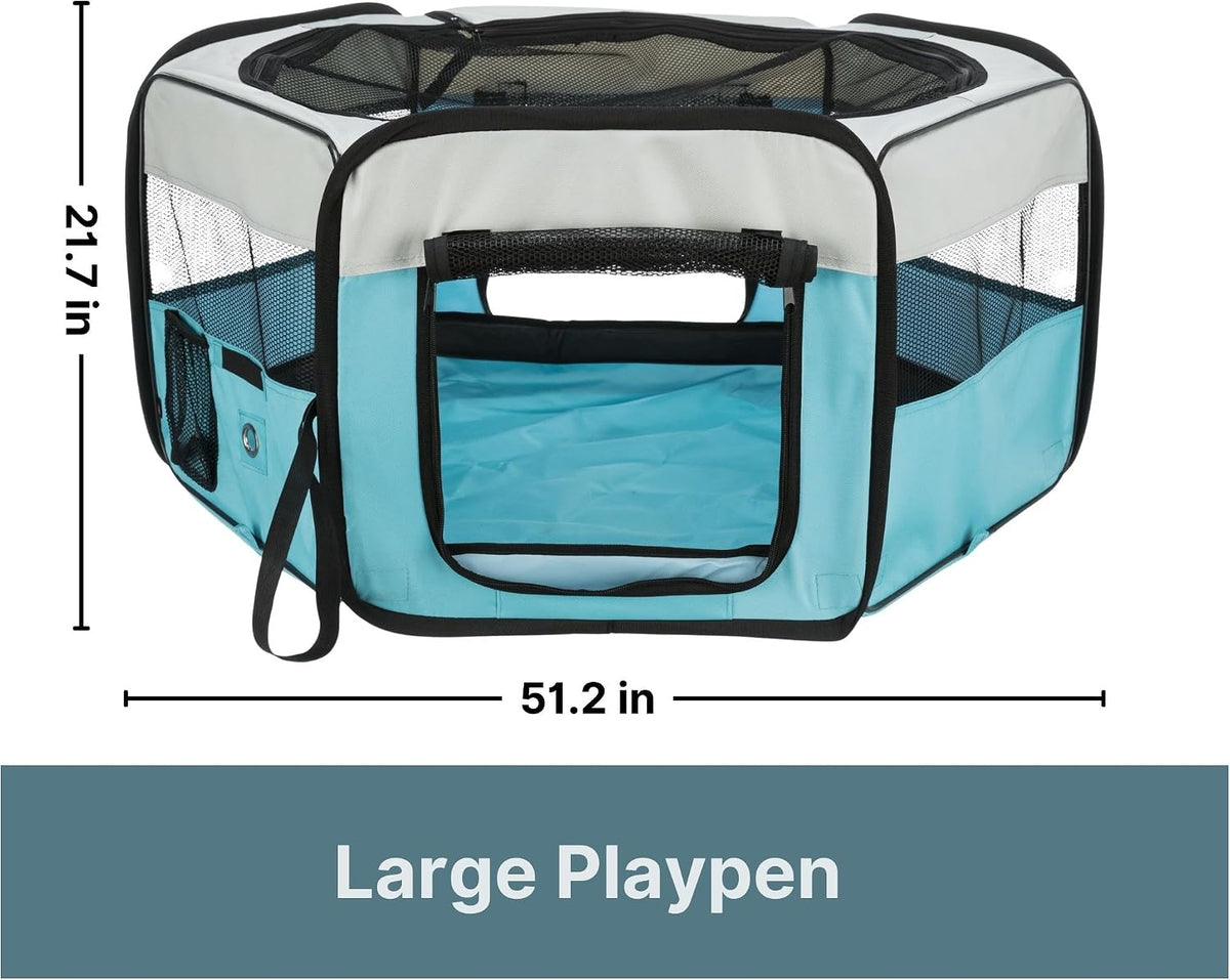 trixie soft sided mobile playpen, large, close-up detail
