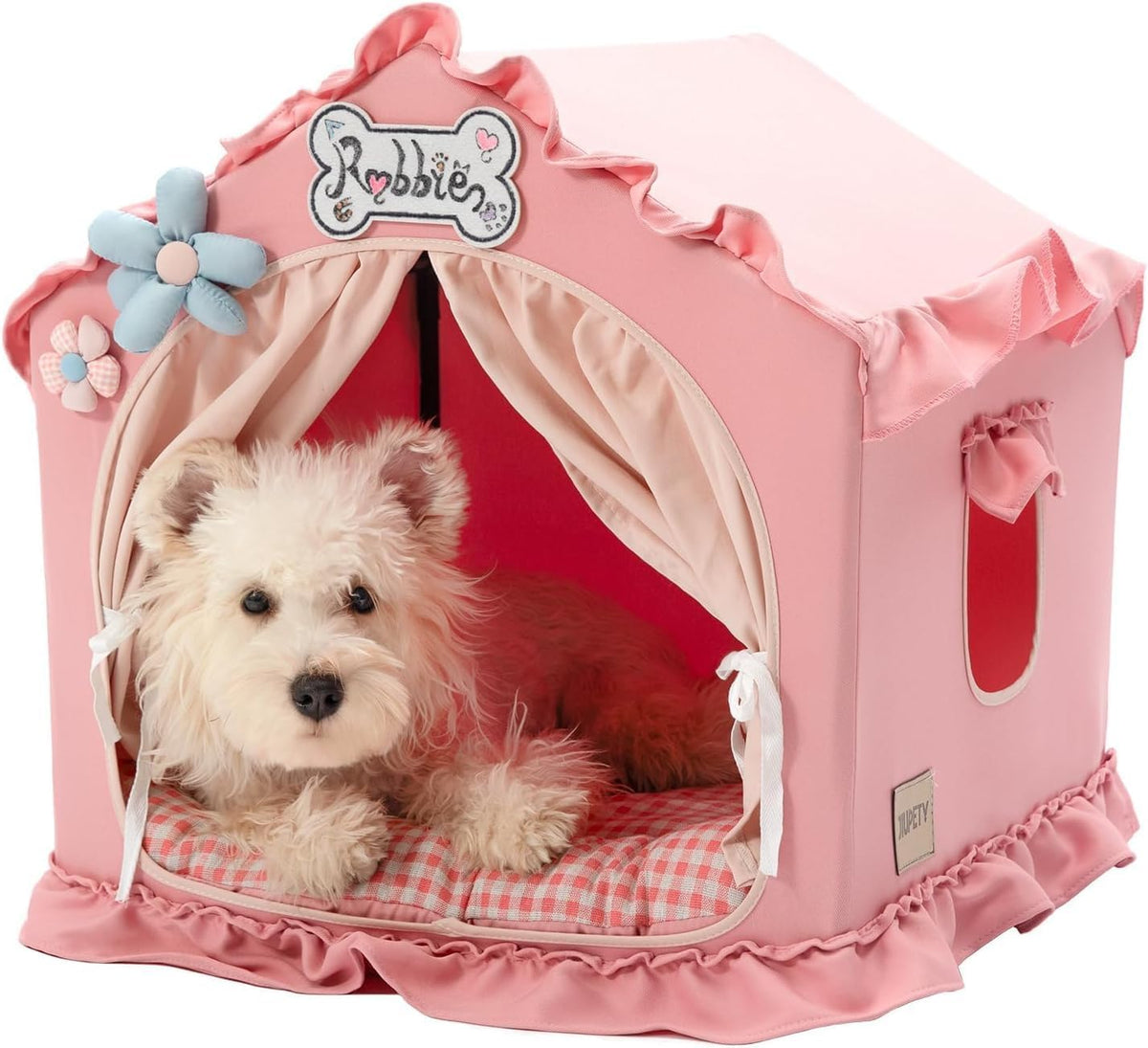 jiupety indoor dog house with frame,cute dog tent, main product view
