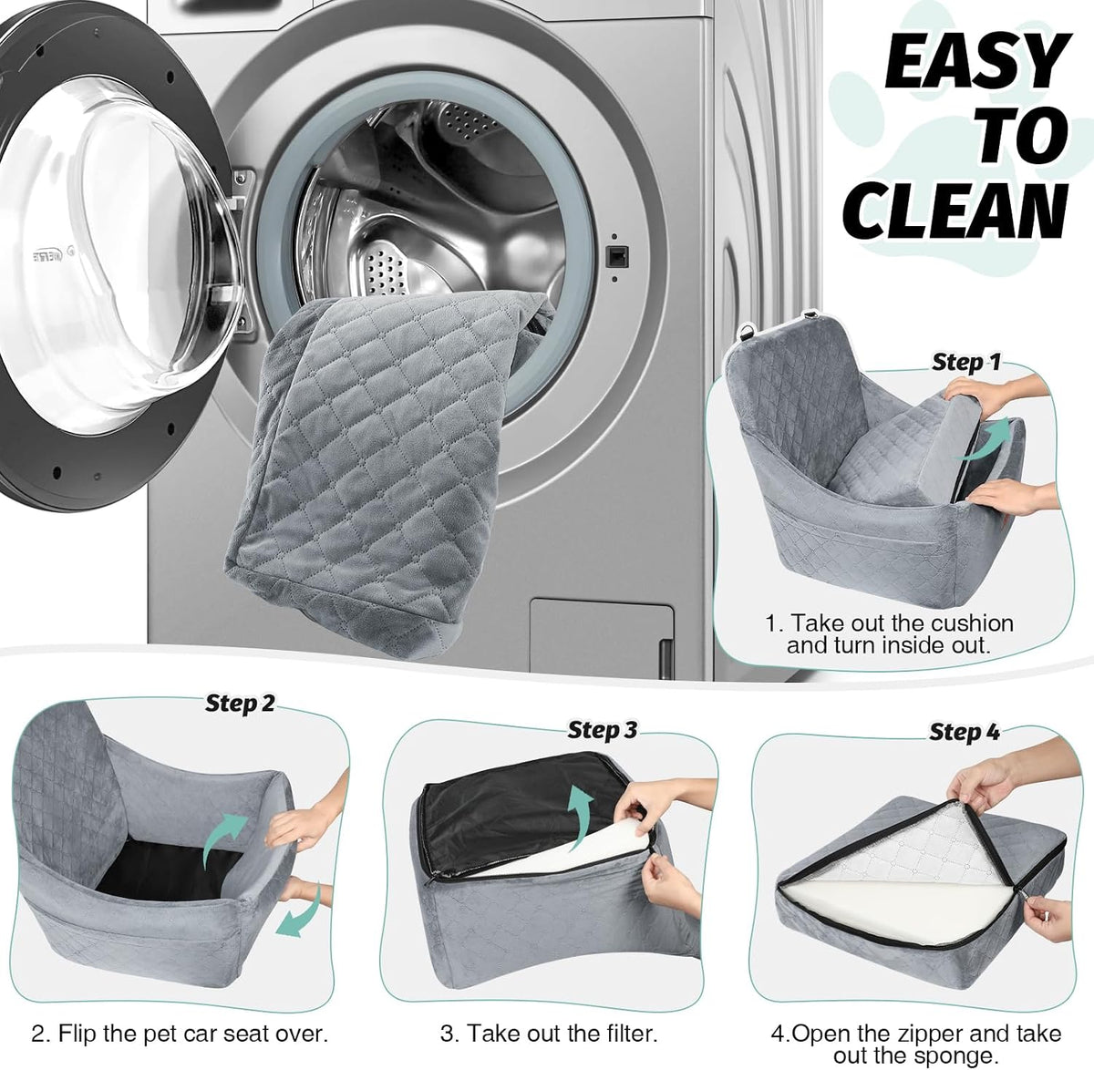 lealchum dog car seat for medium dogs up showing dimensions