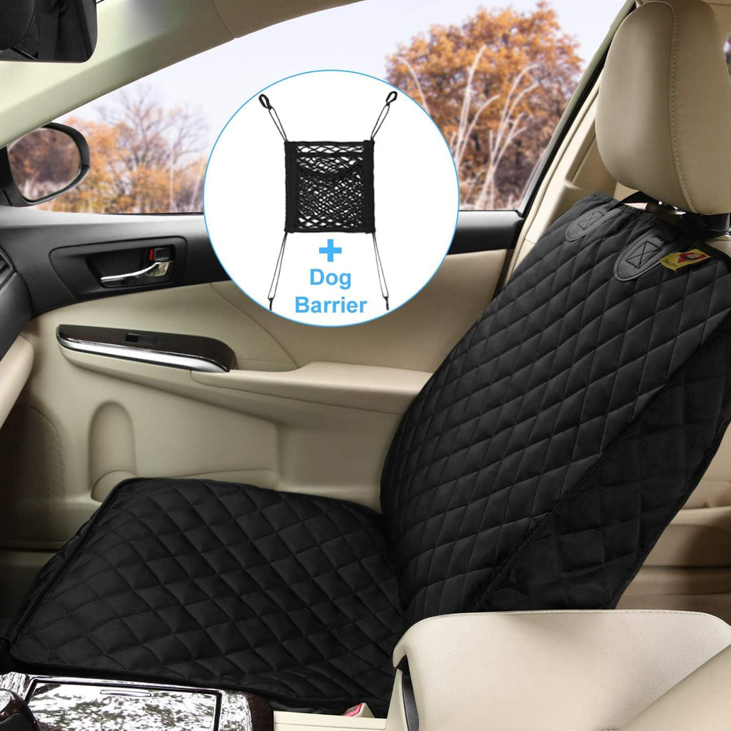 bark lover deluxe dog seat cover for front, side view