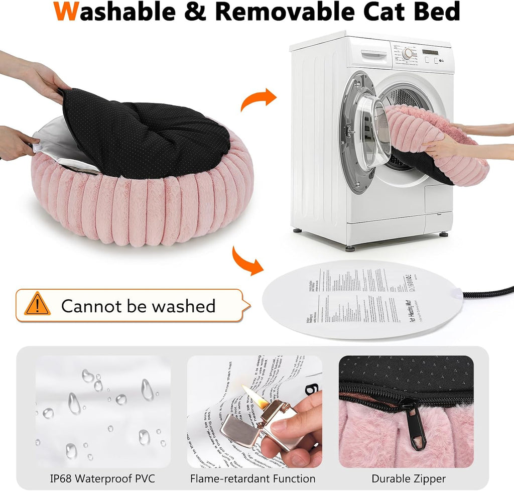 invenho heated cat beds for indoor cats and on a desk or shelf