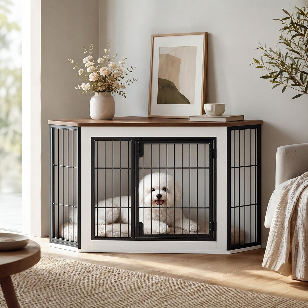 hoobro corner dog crate furniture, decorative dog kennel, package contents
