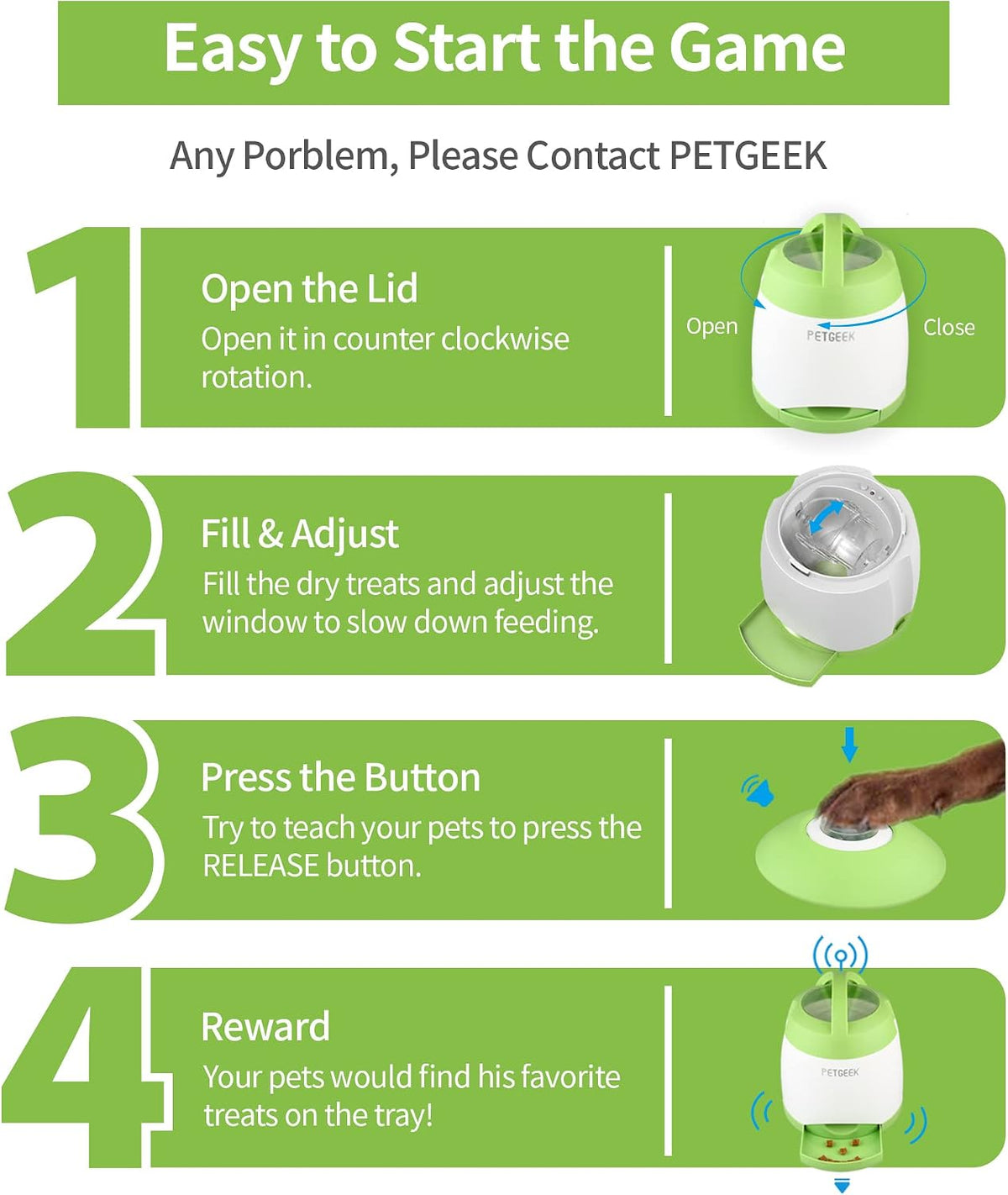 petgeek dog food dispenser toy, interactive pet toys, close-up detail