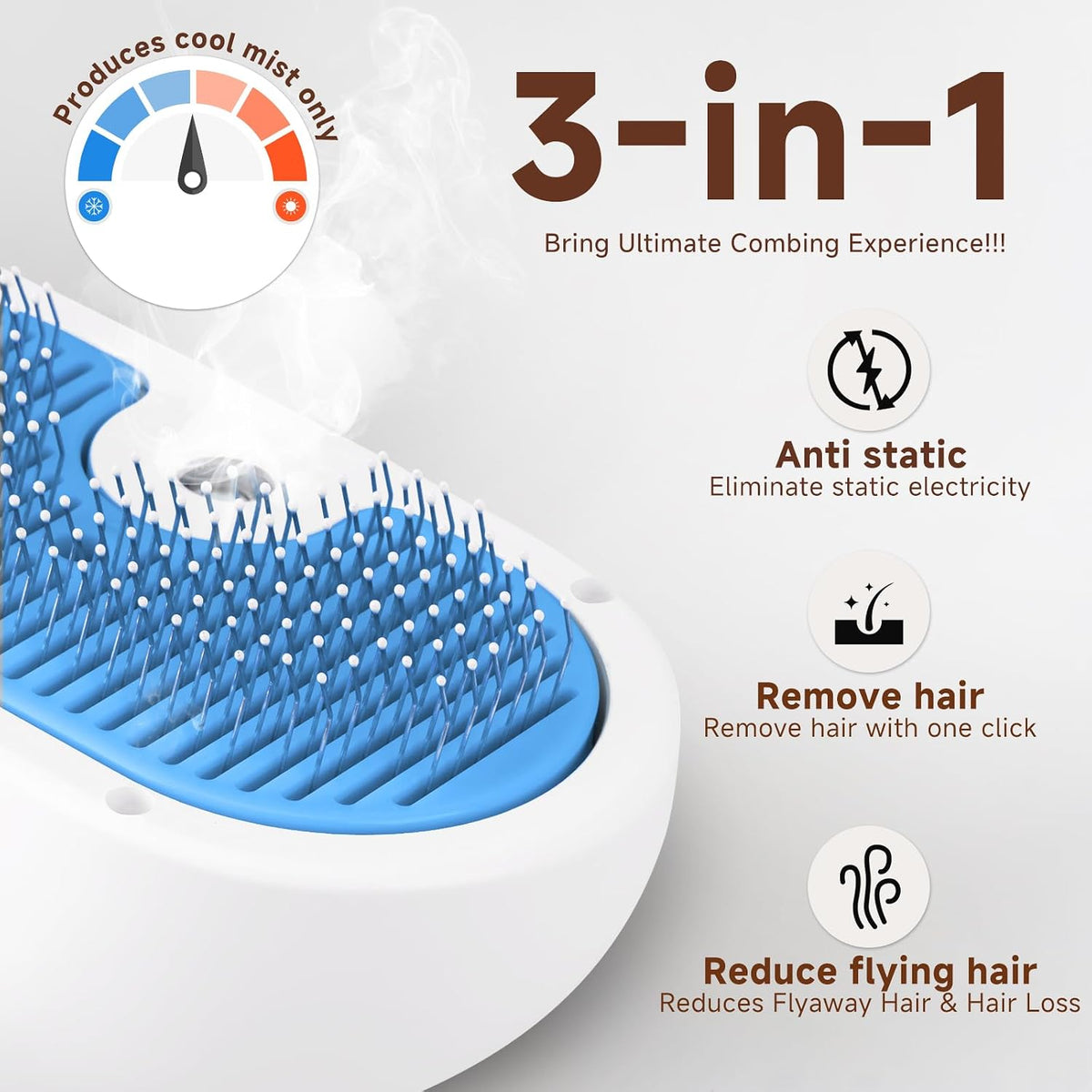 pet steam brush for dog, cat & dog shown in use
