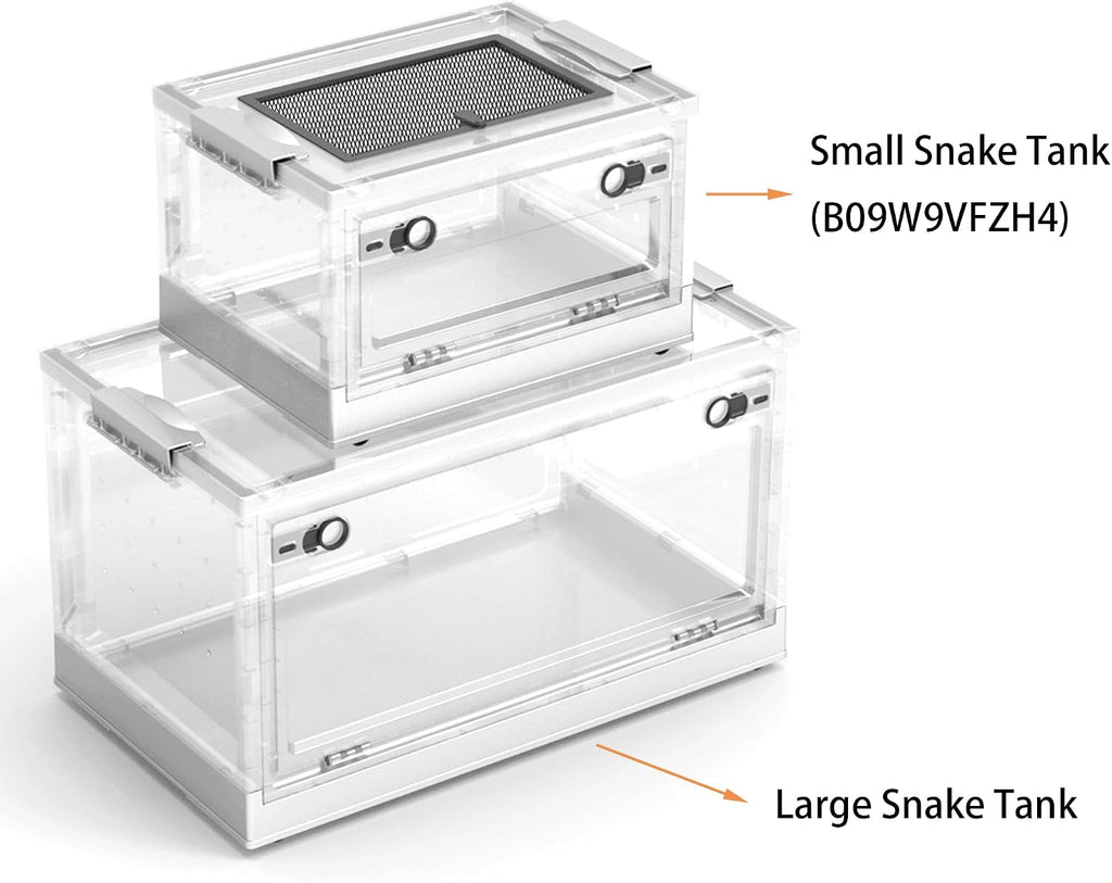 dutiplus large snake reptile tank, habitat cages,white, 21.65"x12.6"x12.2", close-up detail