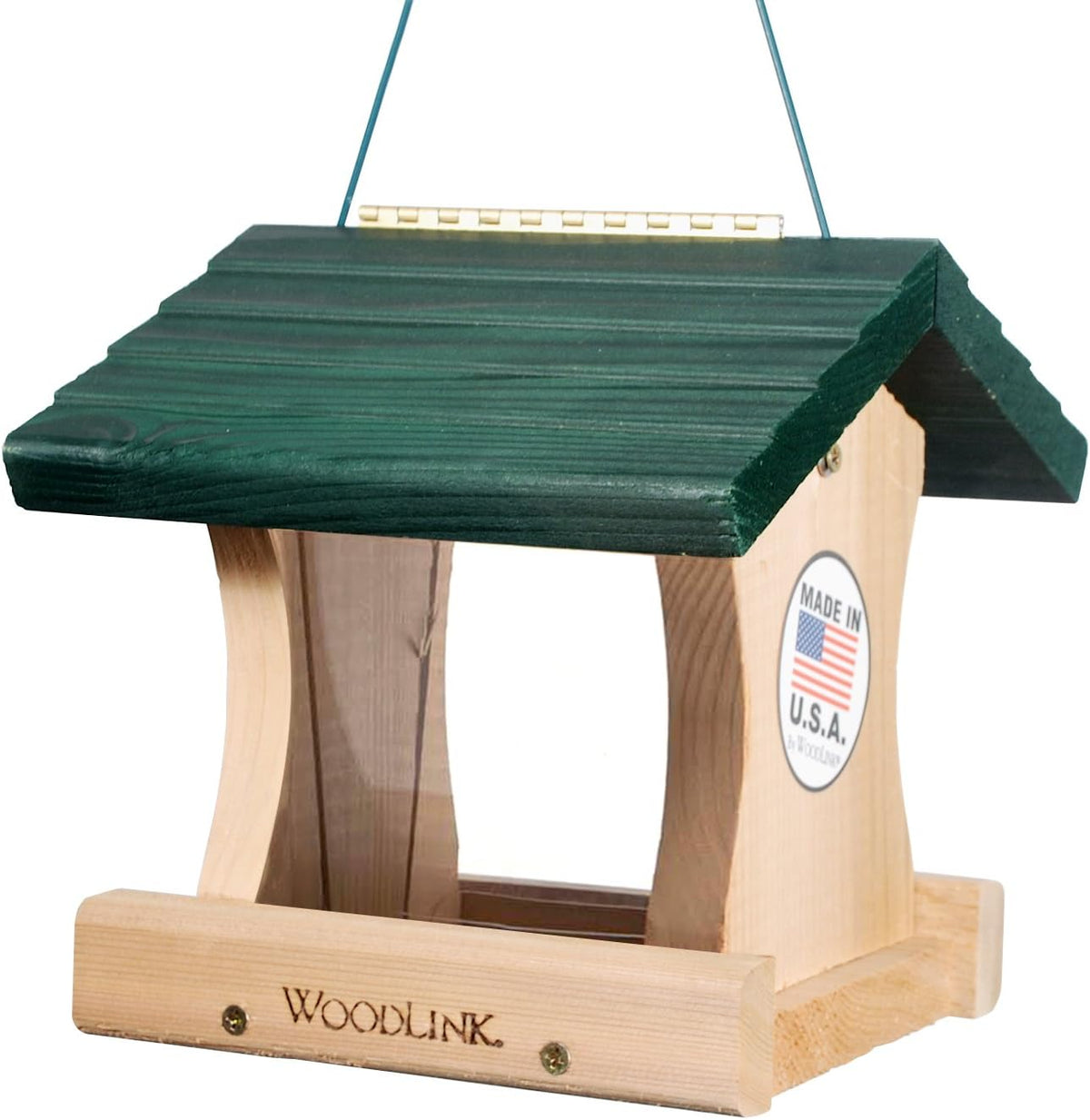 woodlink ggrf cedar garden roof feeder, small, green, main product view