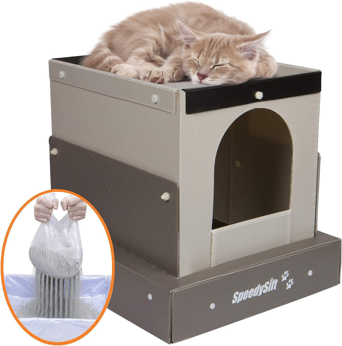 speedysift hooded cat litter box starter kit, includes, main product view