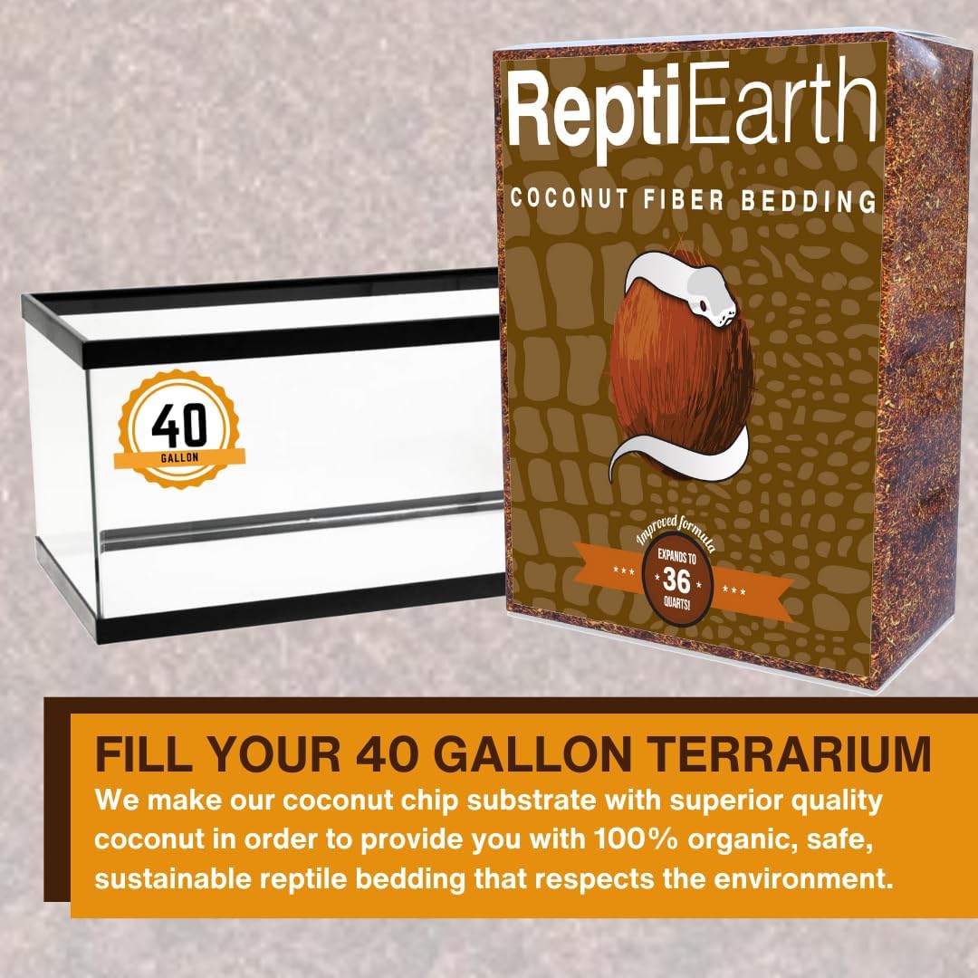 reptiearth reptile bedding, fluffy coconut fiber substrate 36, close-up detail