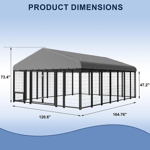 10x14ft dog kennel outside double door dog kennel shown in use