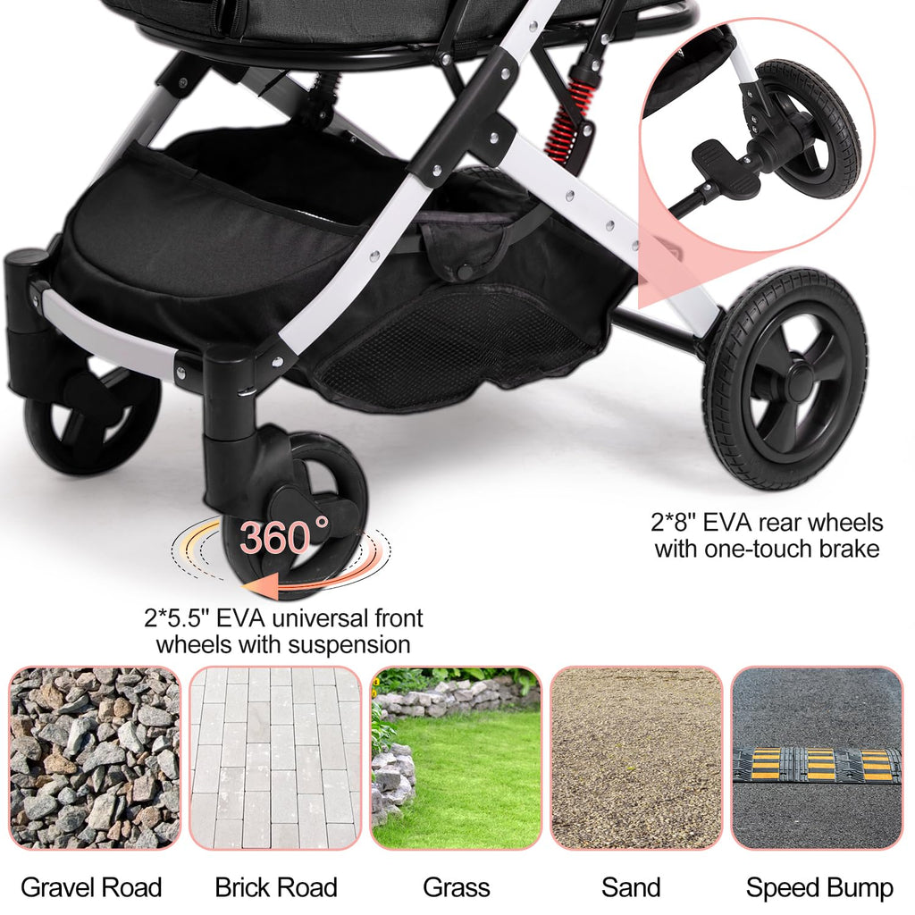 pet stroller for small dogs and cats, black, package contents