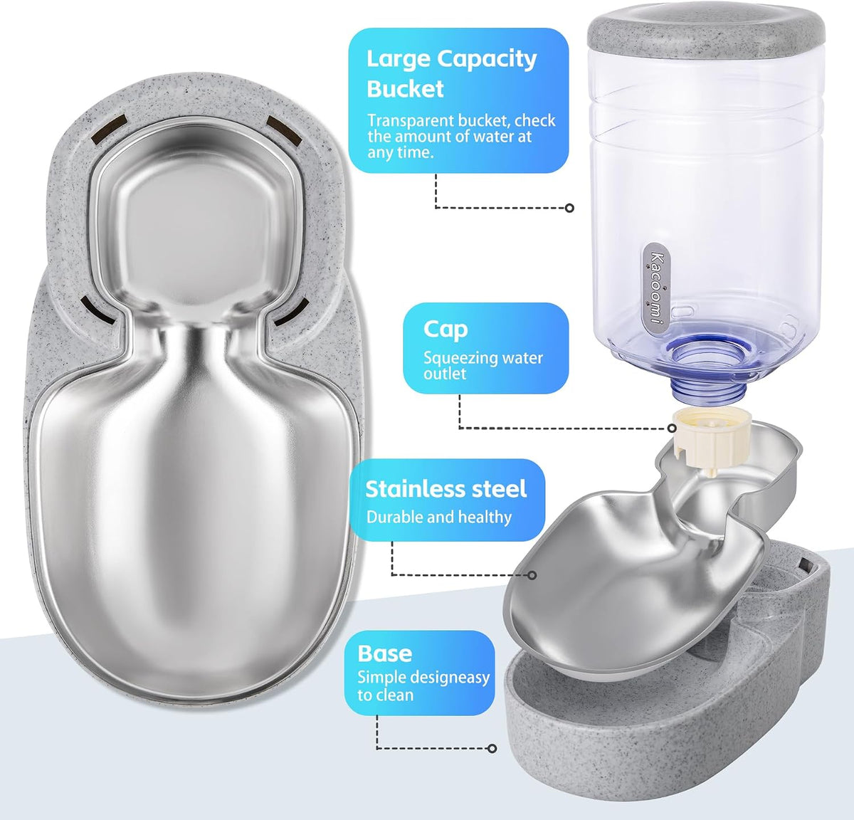 automatic cat feeder and water dispenser with stainless shown in use