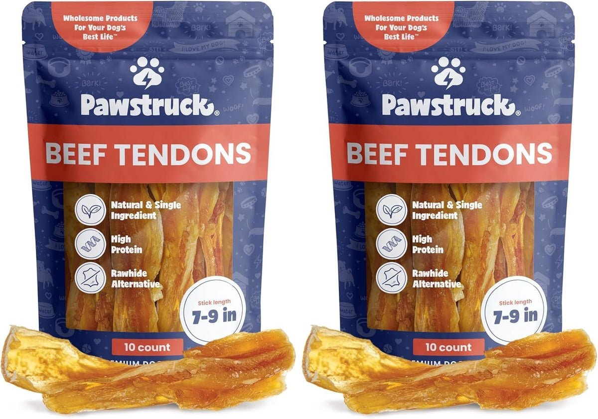 pawstruck 100% natural 7"-9” beef tendon chew sticks, main product view