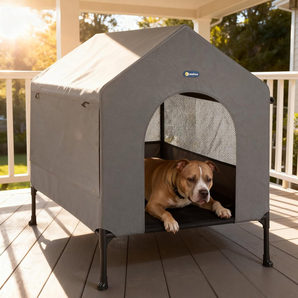 veehoo 35" dog house, 2-in-1 large dog house, main product view