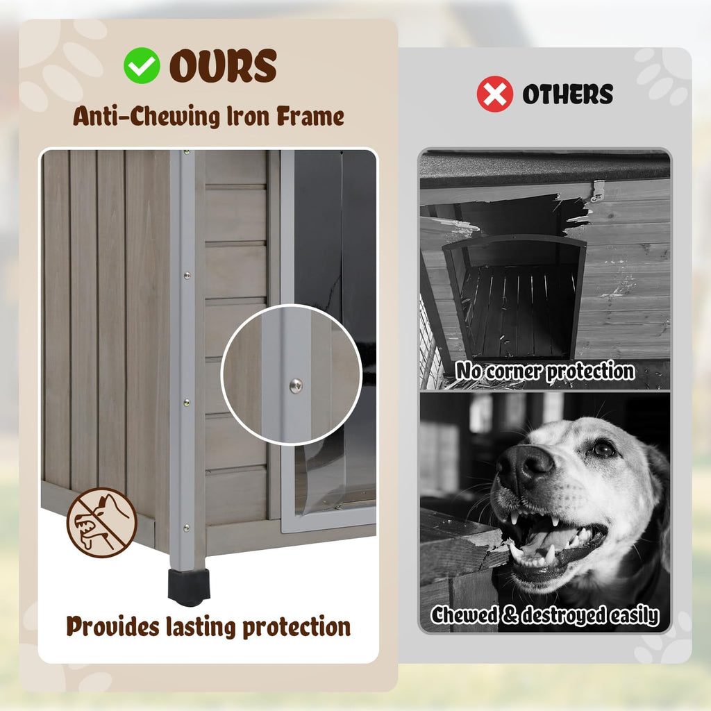 ketive outdoor dog house weatherproof for medium &, side view