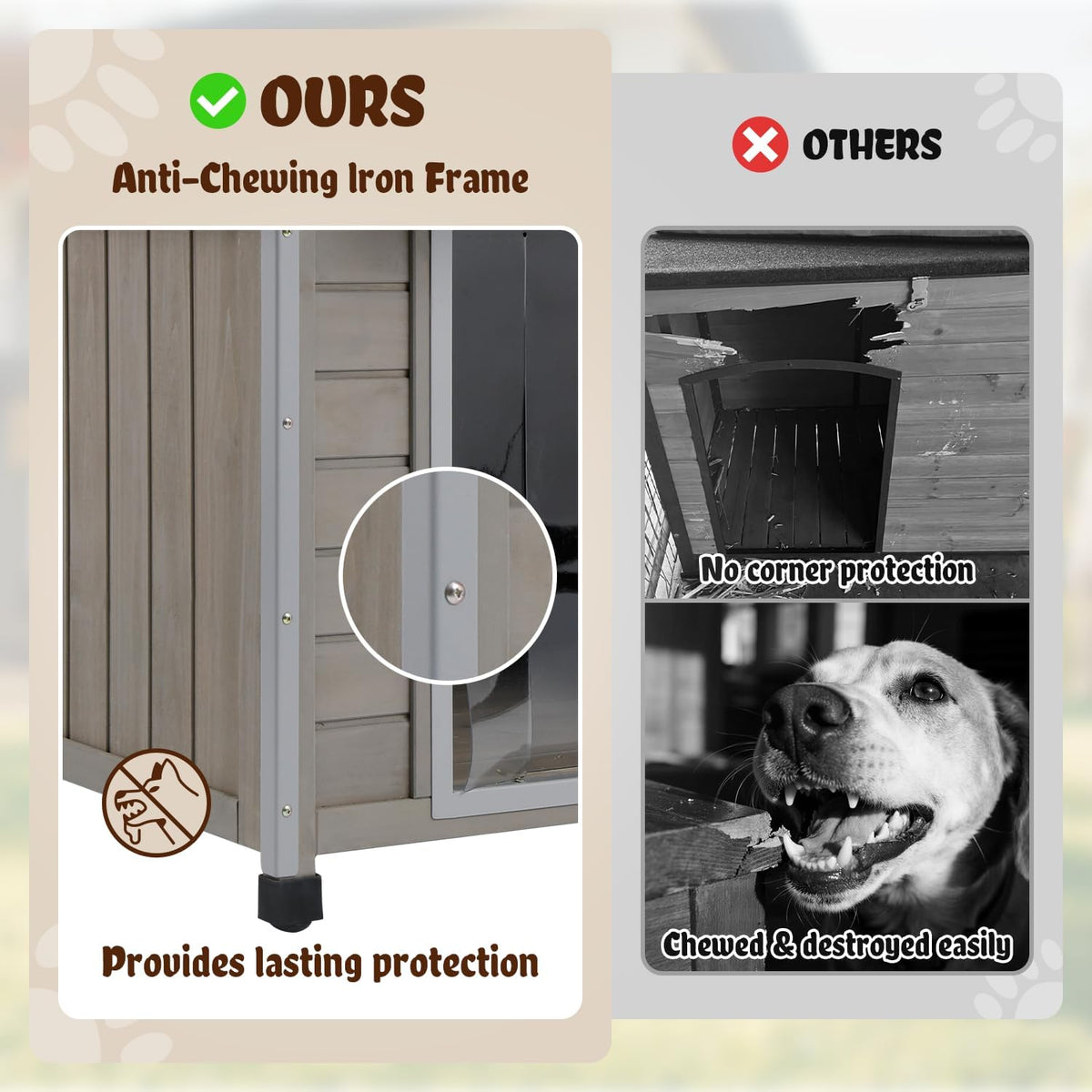 ketive outdoor dog house weatherproof for medium &, side view