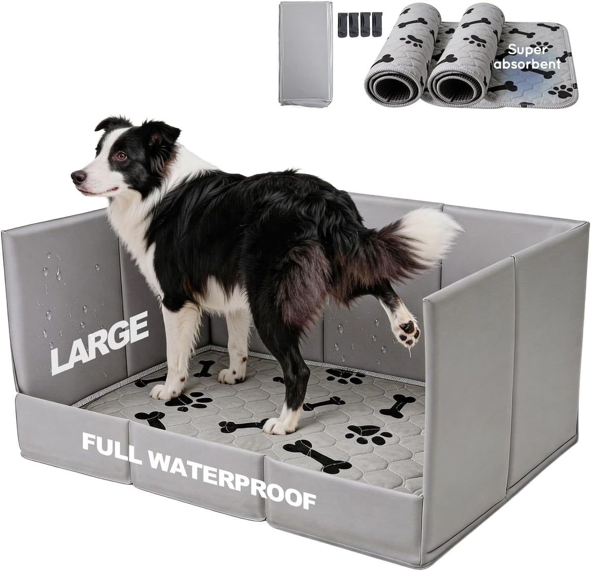 hq4us 4legs dog litter box pee pad holder, main product view