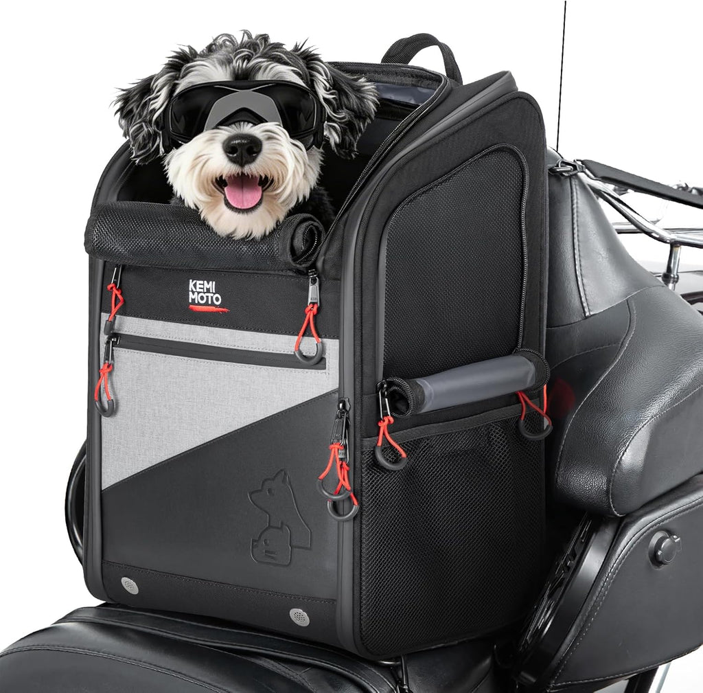 kemimoto motorcycle dog carrier backpack for small dog, main product view
