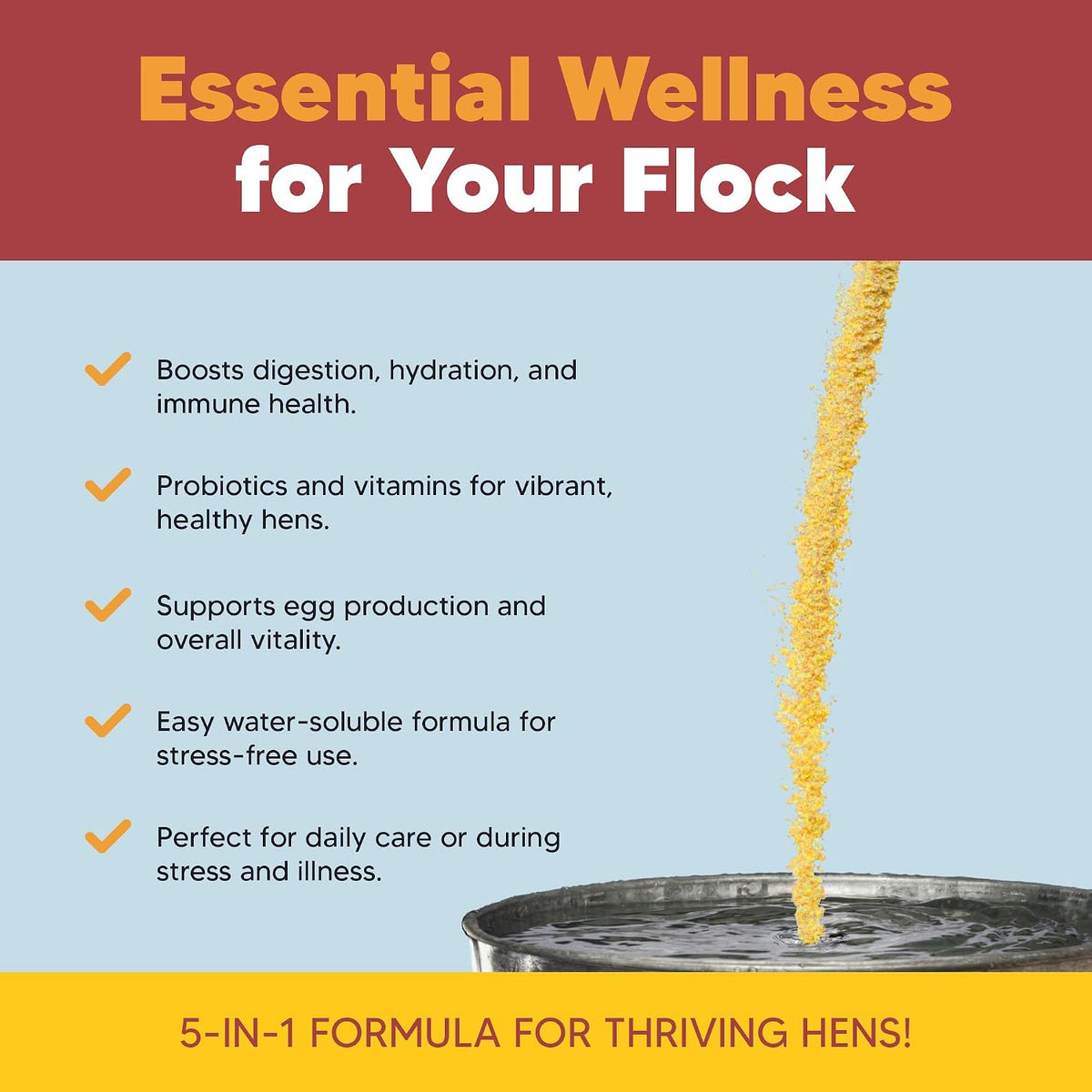 flock pro hen boost - digestive supplement for shown in use