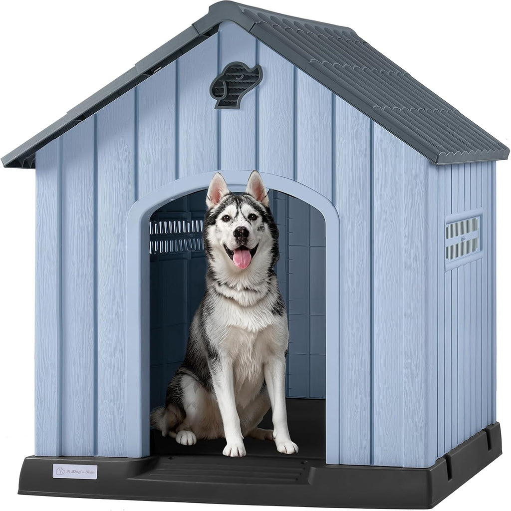 pukami large dog house outdoor indoor, plastic dog, main product view