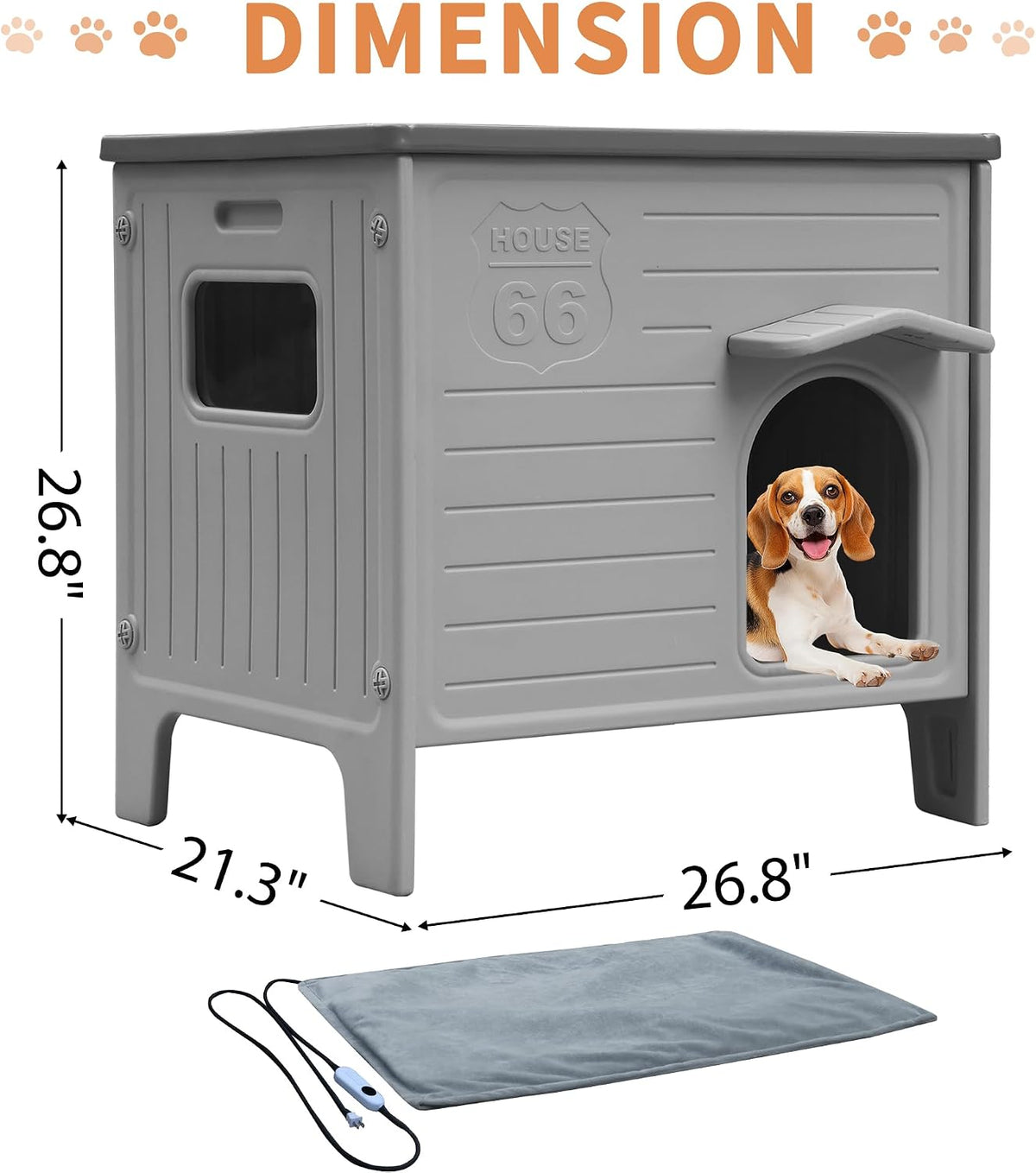 heated dog house for outside, outdoor indoor dog on a desk or shelf